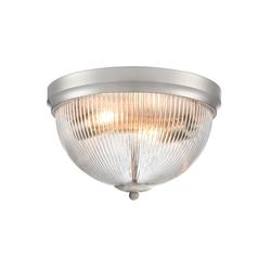 Cupola Small Clear Ribbed Glass Flush Ceiling Fitting 