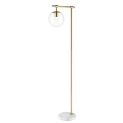 Avenue Marble Base And Clear Globe Glass Shade Floor Lamp