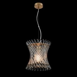 Ethereal Agd Brass And Clear Glass Rods Single Pendant PCH482
