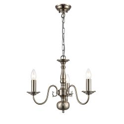 Mondrian Pewter Flemish 3 Arm Ceiling Fitting FL2450-3