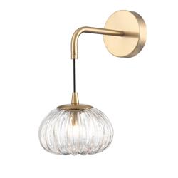 Harvest Clear Ribbed Glass Single Wall Light