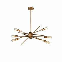Idaho Antique Gold Six Arm Ceiling Pendant Fitting FL2399-6