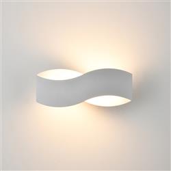 Infinity LED Matt White Bi Directional Curved Wall Light WB587