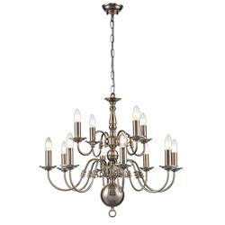 Mondrian Large Pewter Tiered 12 Light Flemish Fitting FL2450-12