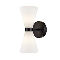 Odeon Dual Conical Opal Glass IP44 Bathroom Wall Light