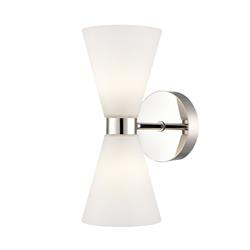 Odeon Dual Conical Opal Glass IP44 Bathroom Wall Light