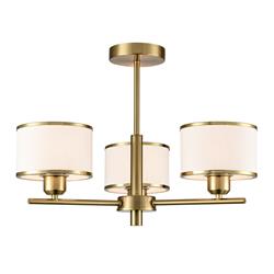 Polaris 3 Light Off White Shades Semi Flush Fitting