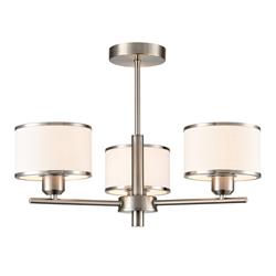 Polaris 3 Light Off White Shades Semi Flush Fitting