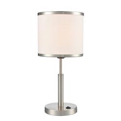 Polaris Off White Textured Drum Shade Switched Table Lamp