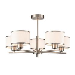 Polaris Textured Off White Shades Five Light Semi-Flush Fitting 
