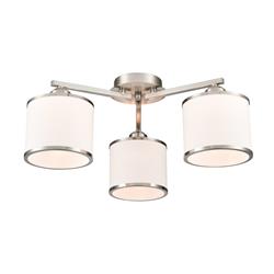 Sirius 3 Light Off White Textured Shades Flush Ceiling Fitting 