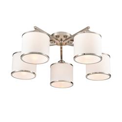 Sirius Five Light And Off White Textured Shades Flush Fitting