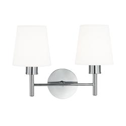 Turin Chrome And Off White Fabric Shade Double Wall Light FL2126/2/1123