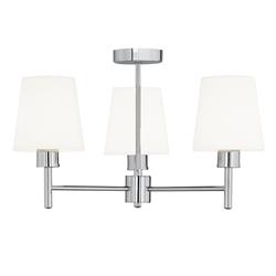 Turin Chrome And Off White Shades 3 Light Semi Flush FL2126/3/1123