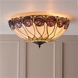 Hutchinson Flush Tiffany Ceiling Light 64173
