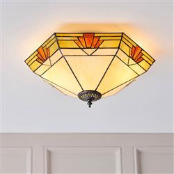 Nevada Tiffany Flush Ceiling light 64284