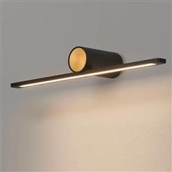 Aberdeen Black And Gold Medium LED IP44 Bathroom Wall Light 370430 