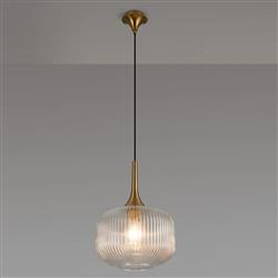 Addison Ribbed Pumpkin Glass Pendant