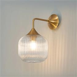 Addison Ribbed Pumpkin Glass Wall Light