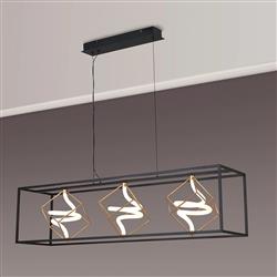 Ambrose Sand Black And Painted Gold LED Linear Pendant 354402