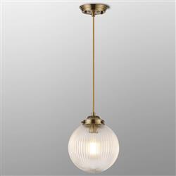 Avery Clear Ribbed Glass Ceiling Pendant