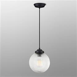 Avery Clear Ribbed Glass Ceiling Pendant