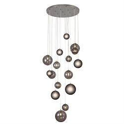 Charleston 16 Light Chrome And Smoked Glass Cluster Pendant LT30521