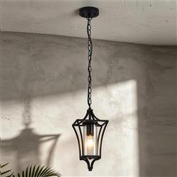 Katya Satin Black IP54 Outdoor Pendant 369614