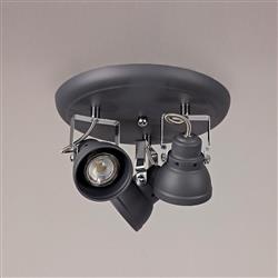 Peoria 3 Light Matt Grey & Chrome Ceiling Spot LT31033