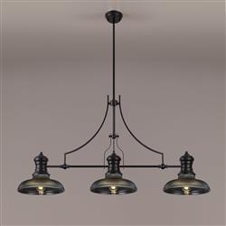 Rancho Matt Black And Smoked Triple Pendant LT32933
