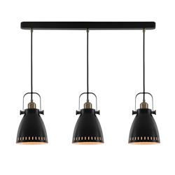 Vermont Black And Antique Brass 3 Bar Pendant LT30583