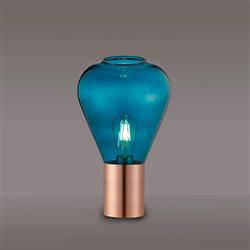 Wantagh Copper And Shaped Glass Table Lamp 