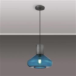 Wantagh Pewter And Wide Glass Ceiling Pendant