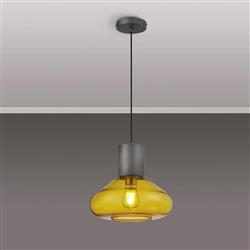 Wantagh Pewter And Wide Glass Ceiling Pendant