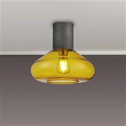 Wantagh Pewter With Wide Tinted Glass Semi Flush