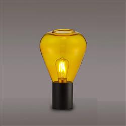 Wantagh Satin Black With Modern Shaped Glass Table Lamp 