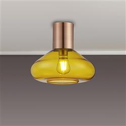 Wantagh Semi Flush Antique Copper And Large Wide Glass 