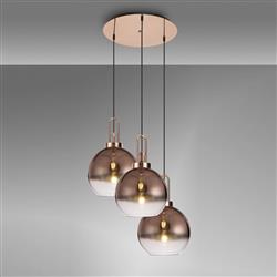 Yeadon Fade Globe Glass Triple Pendant Fitting 