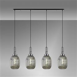 Yeadon Four Light Pendant Polished Nickel With Clear Shades 