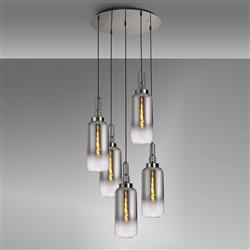Yeadon Faded Glass Five Light Hanging Cluster Pendant 