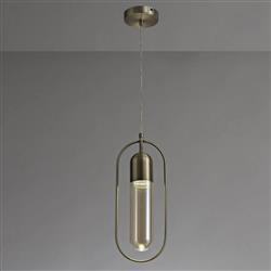 Zanesville LED Capsule Shaped Glass Single Pendant