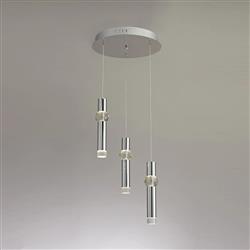 Zion LED Polished Chrome Triple Pendant Fitting LT33137
