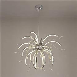 Zionsville LED Large Polished Chrome And Crystal Pendant Fitting LT33130