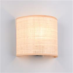 Aimee Black And Natural Bast Single Wall Light R21851736