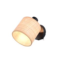 Aimee Black and Natural Bast Wall Or Ceiling Single Spotlight R81851736