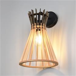 Alice Black And Natural Finish Single Wall Light R21861736