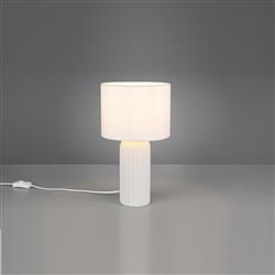 Blair Small Matt Finished And Drum Shade Ribbed Table Lamp 