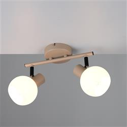 Boba Warm Beige And Opal White Glass Dual Spotlight R86372043