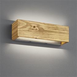 Brad LED Rectangular Natural Wood Wall Light 223790130