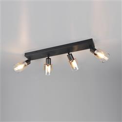 Cadiz Tinted Glass 4 Light Ceiling Spotlight Fitting